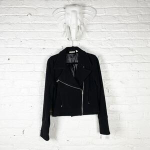 Vintage y2k DKNY Jeans black wool blend moto jacket Size Large